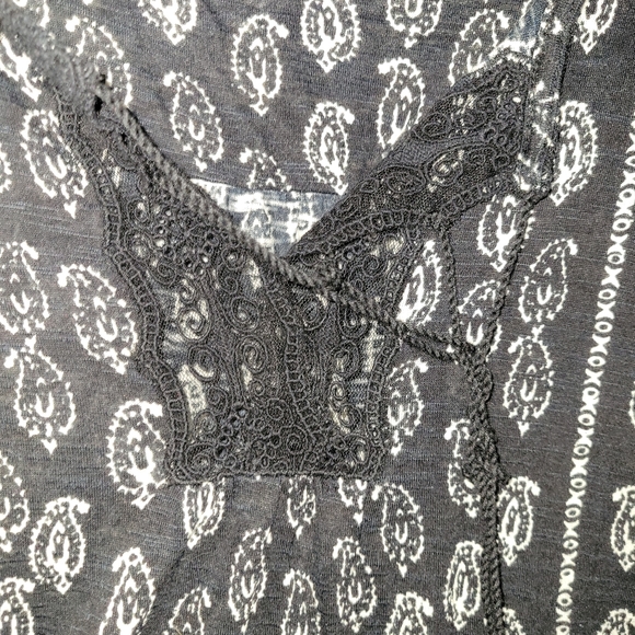 Lucky Brand Black Blouse Large - Picture 4 of 8